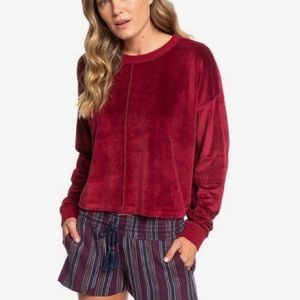 Roxy crystal cove velour crop